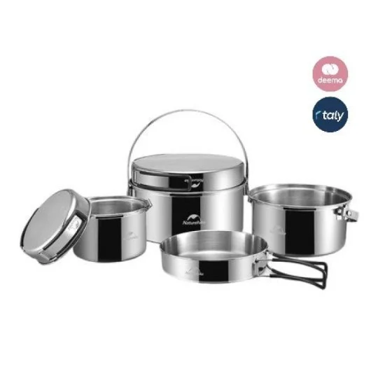 Naturehike Stainless Steel Pot Set - Silver